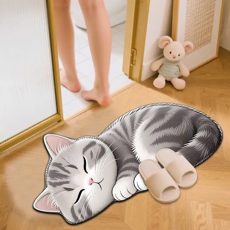 Cute Cat-Themed Bath Mat Kalsten