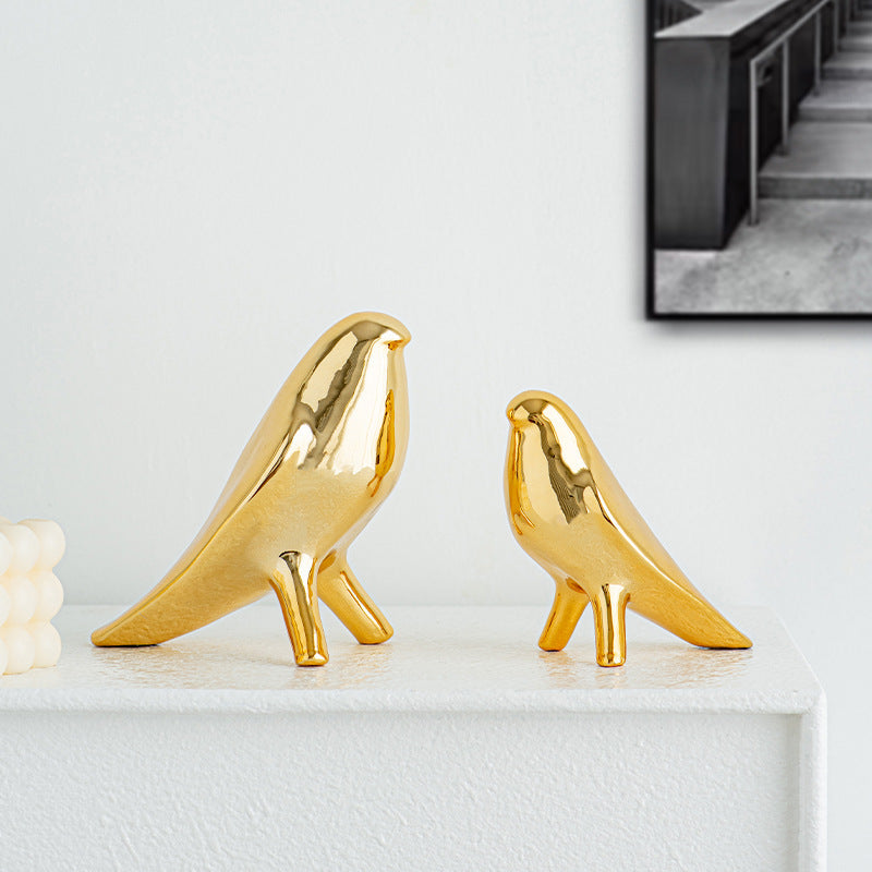 Elegant Artificial Ceramic Bird Sculpture Kalsten