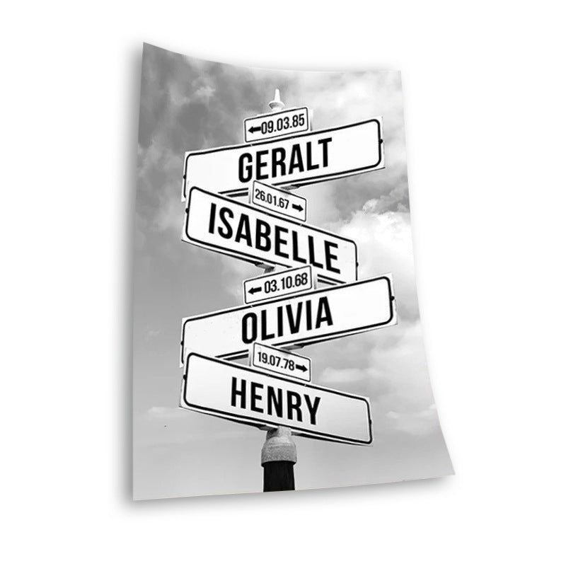 Personalized Vintage Street Sign Canvas Wall Art