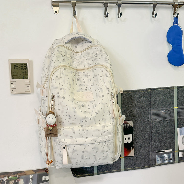 Stylish Multi-Pocket Star-Embellished Backpack Kalsten