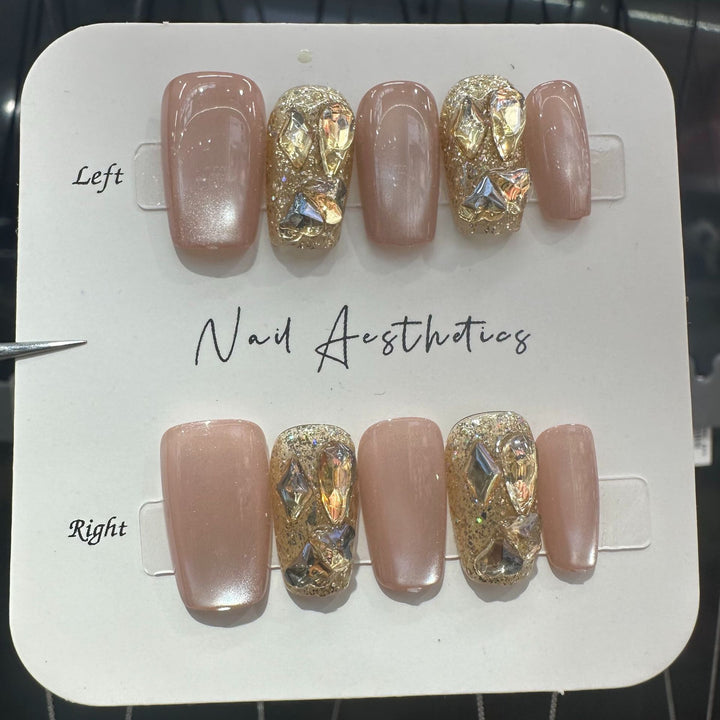 Artistic Rhinestone Press-On Nails Kalsten