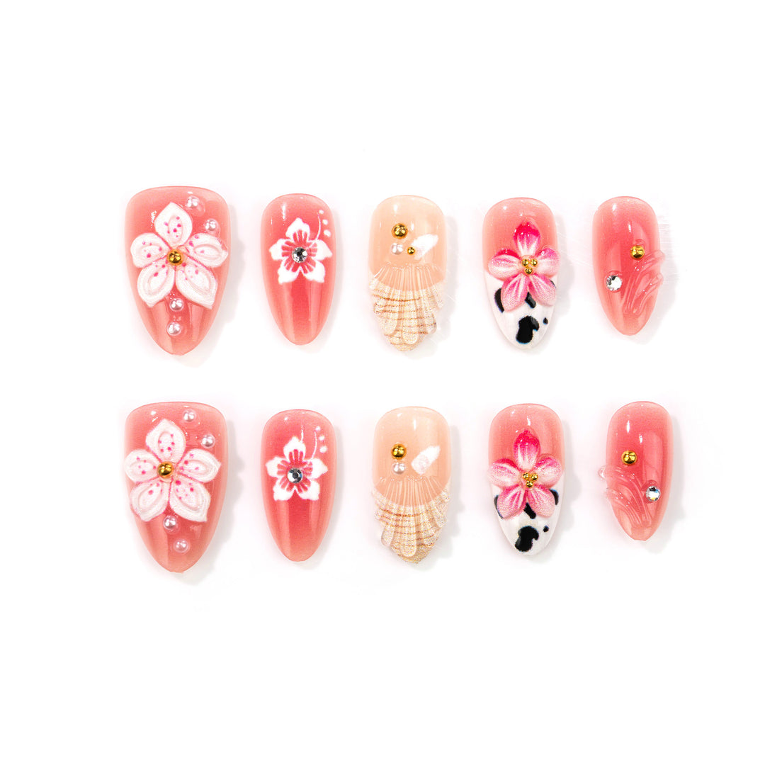 Artistic Floral Press-On Nail Art Set Kalsten 1790636557