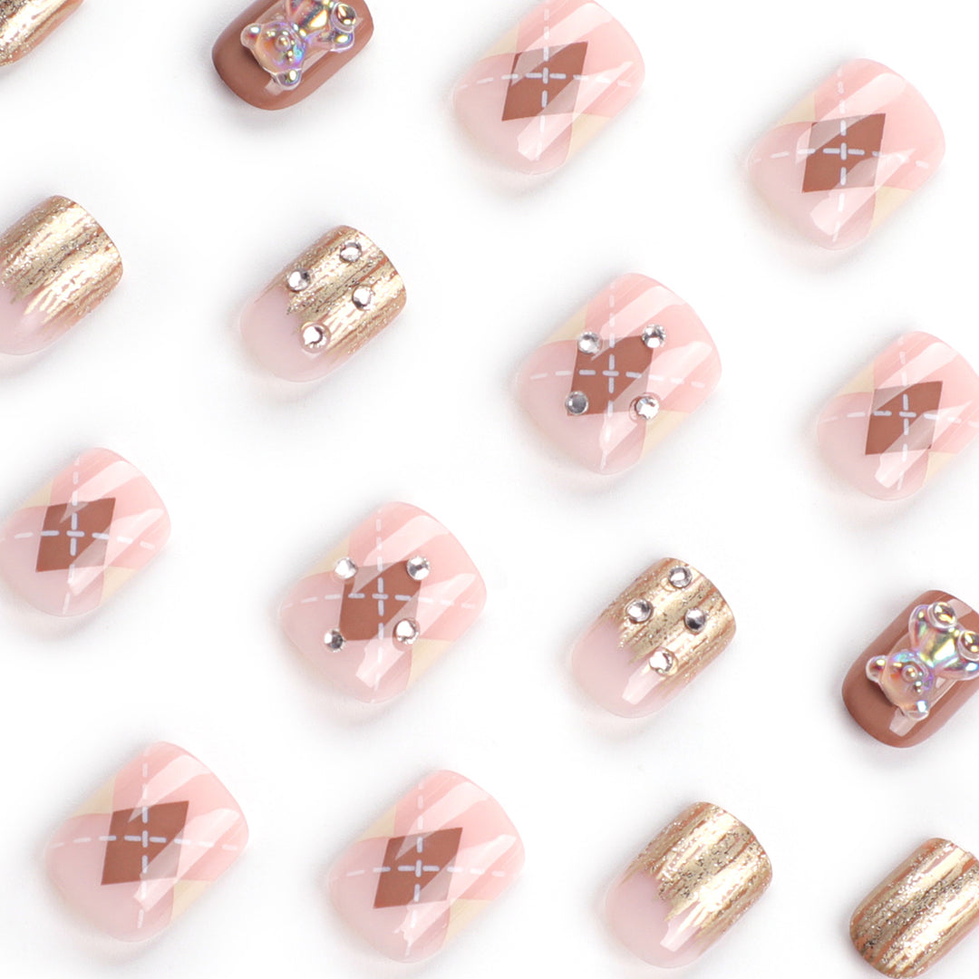 Artful nail art with elegant floral design and glitter accents Kalsten