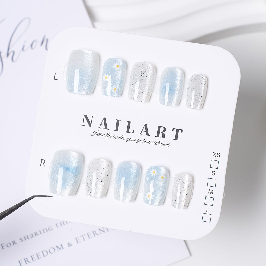 Stylish Press-On Nail Set with Animal Print and Gem Accents Kalsten