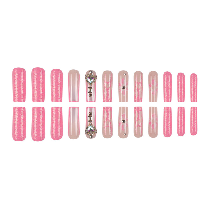 Artistic 3D Floral and Gem-Embellished Press-On Nails Kalsten
