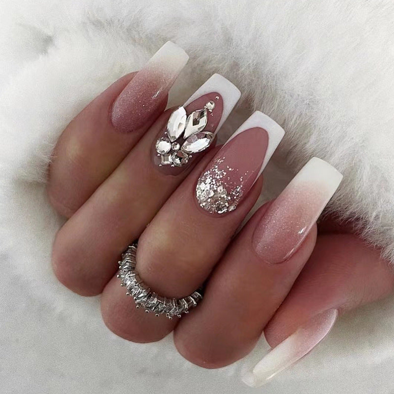 Artful Nail Art with Glitter and Jewelry Details Kalsten