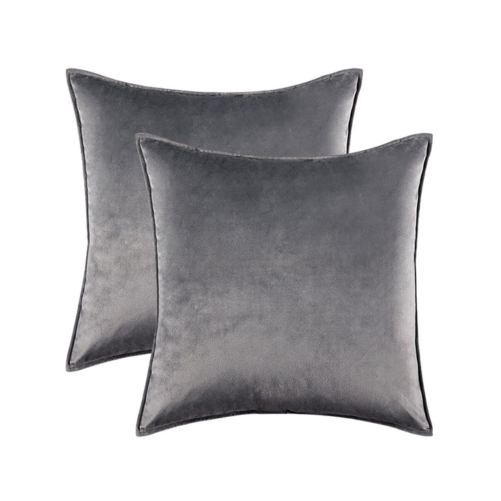 Plush Velvet Square Decorative Pillow Cover Pair with Knife-Edge Seam and Hidden Zipper