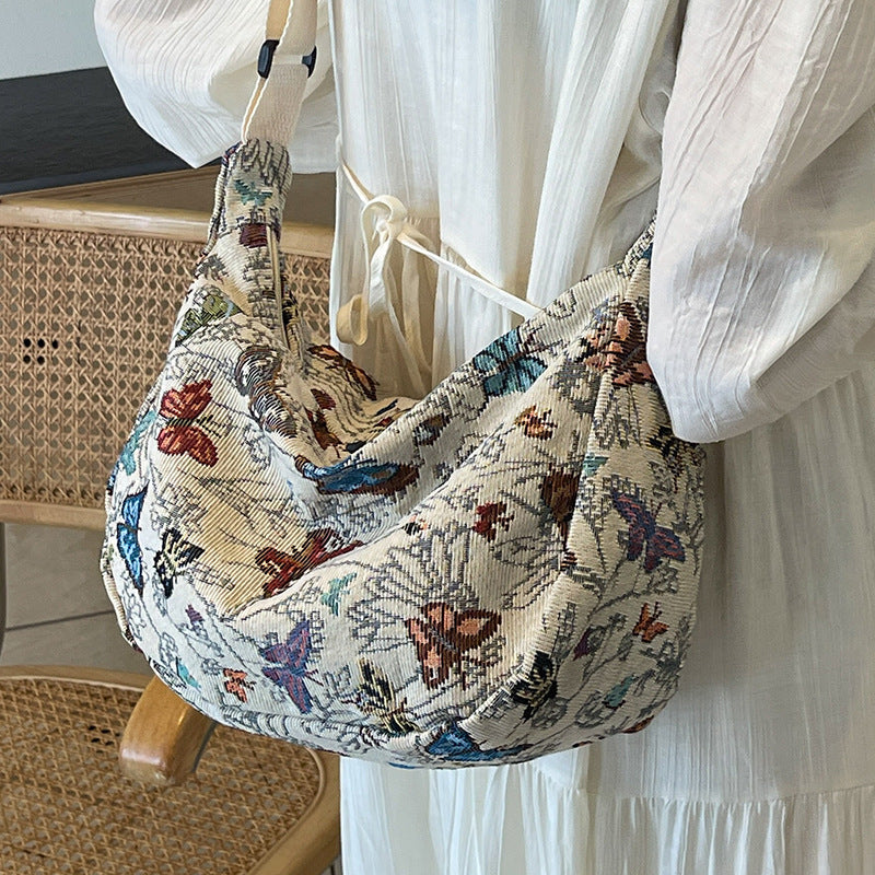 Decorative Floral Patterned Sling Bag