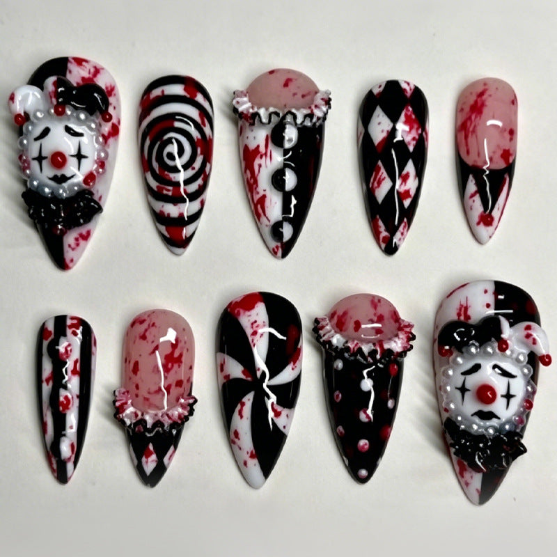 Acrylic nail set with creative spooky design Kalsten