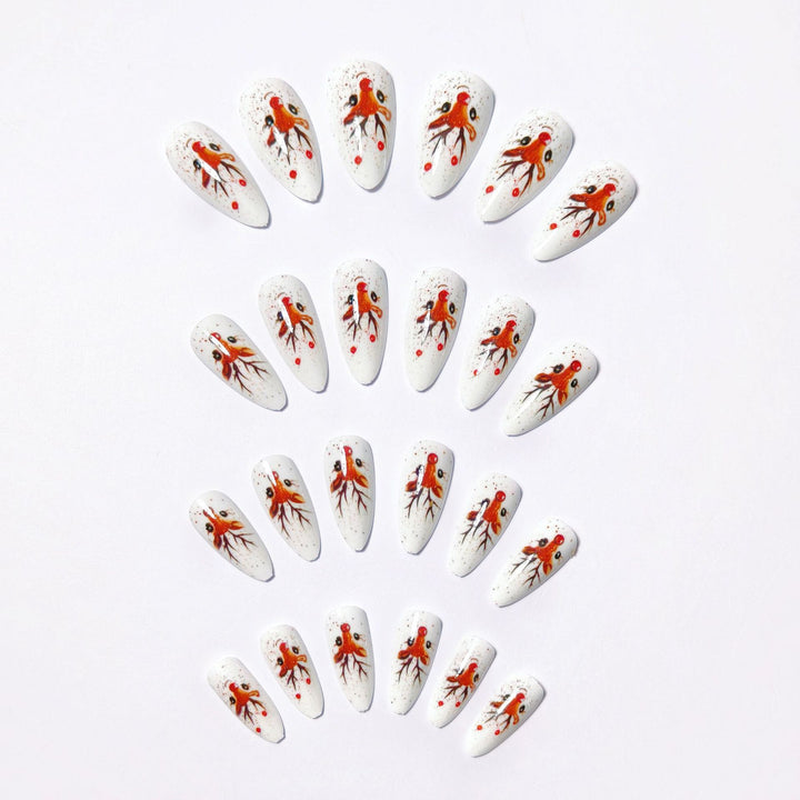 Artifical nails with Festive Reindeer Motif Kalsten