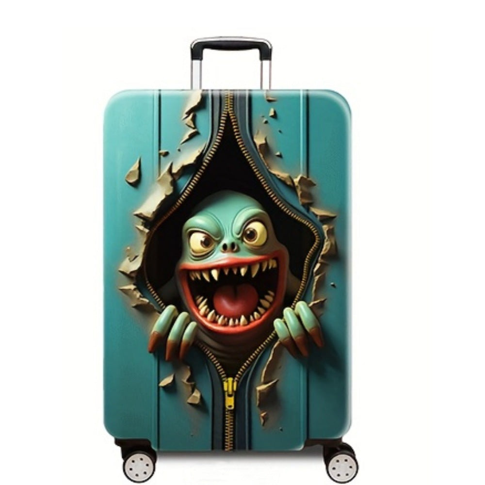 Women's Hard Shell Suitcase with Creative Monster Design Kalsten