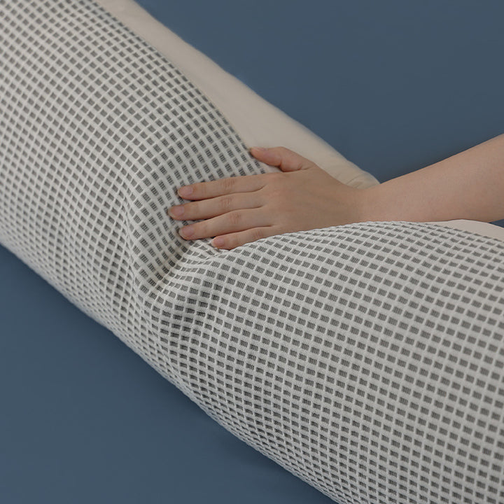 Ergonomic side sleeper and lumbar support pillow with breathable waffle cover