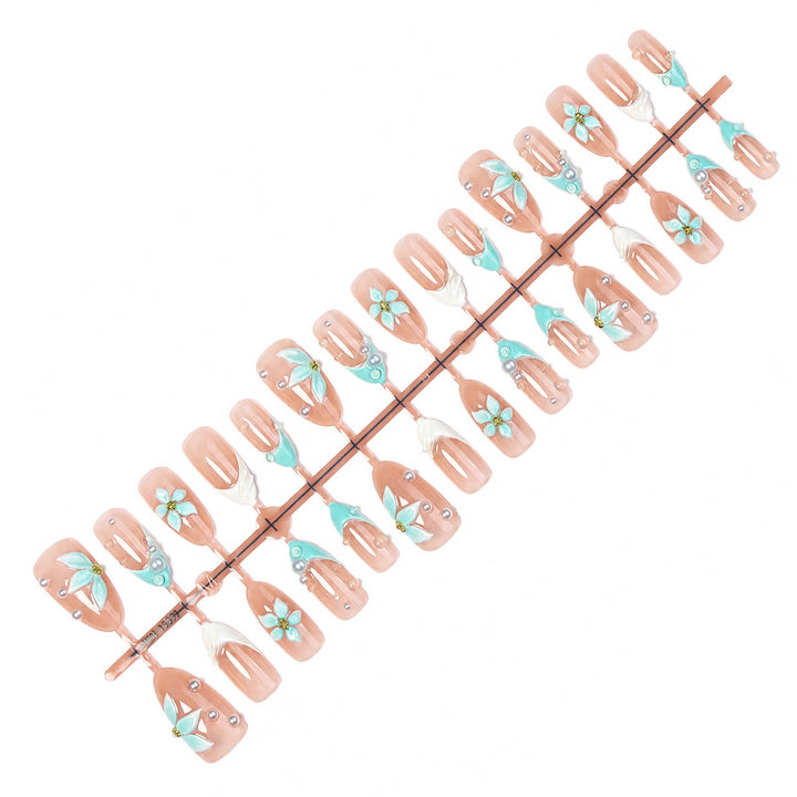 High-quality artificial nails with floral decorations Kalsten