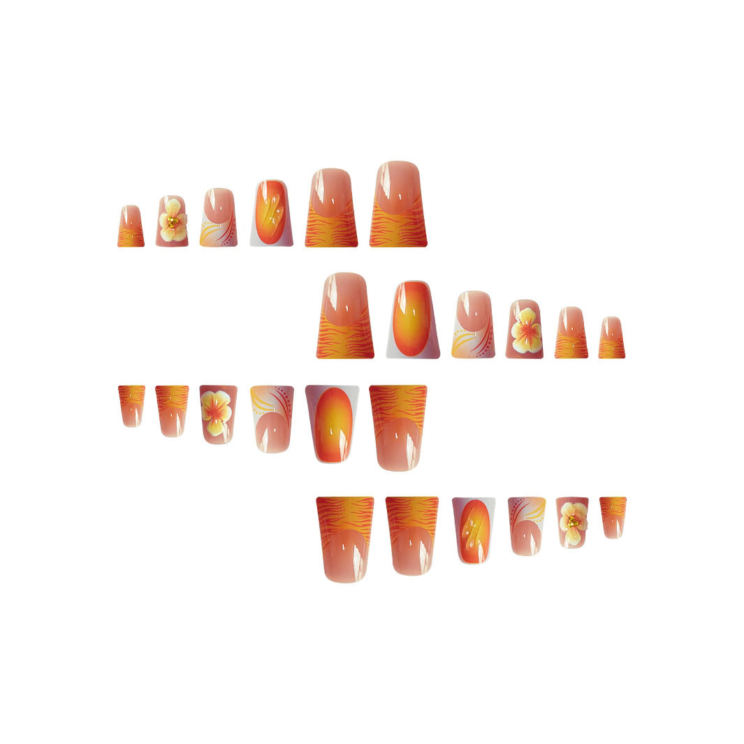 Floral Decorated Press-On Nails Kalsten