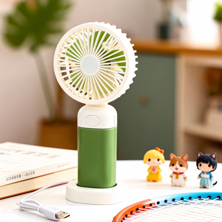 Women's Portable Mini Fan with USB Charging Function and Ergonomic Handle Kalsten