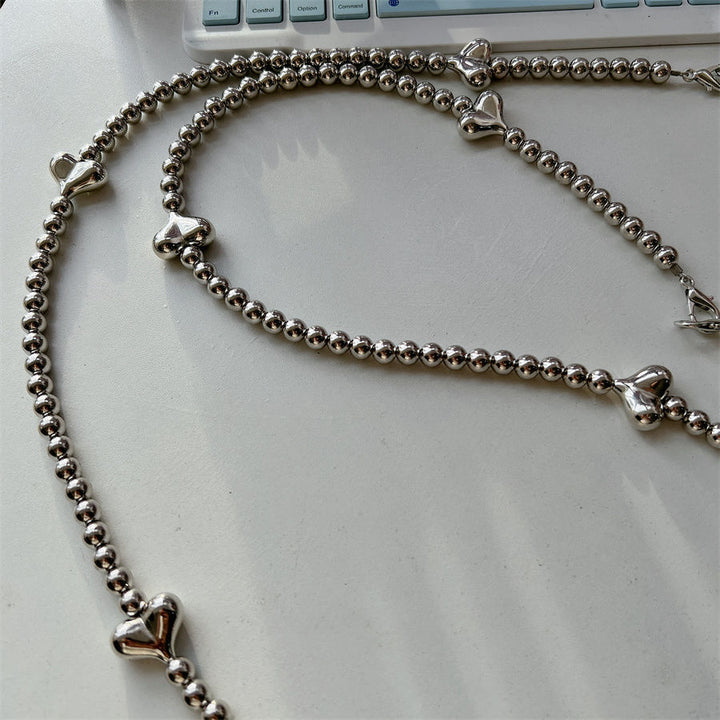 Stylish Heart-Accent Beaded Eyewear Chain Kalsten