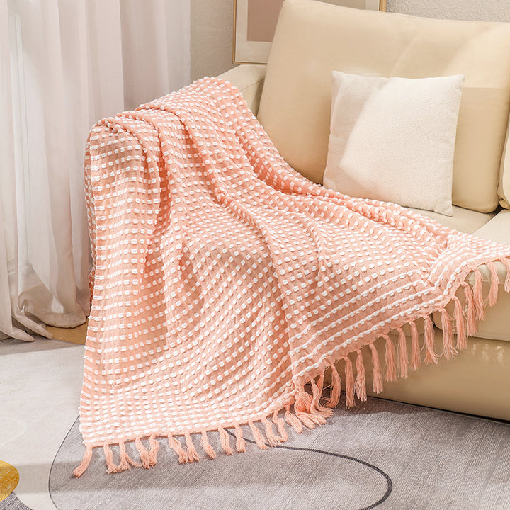 Textured Cotton Throw Blanket Kalsten