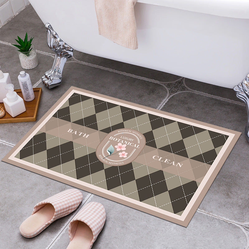 Oval Floral Design Area Mat