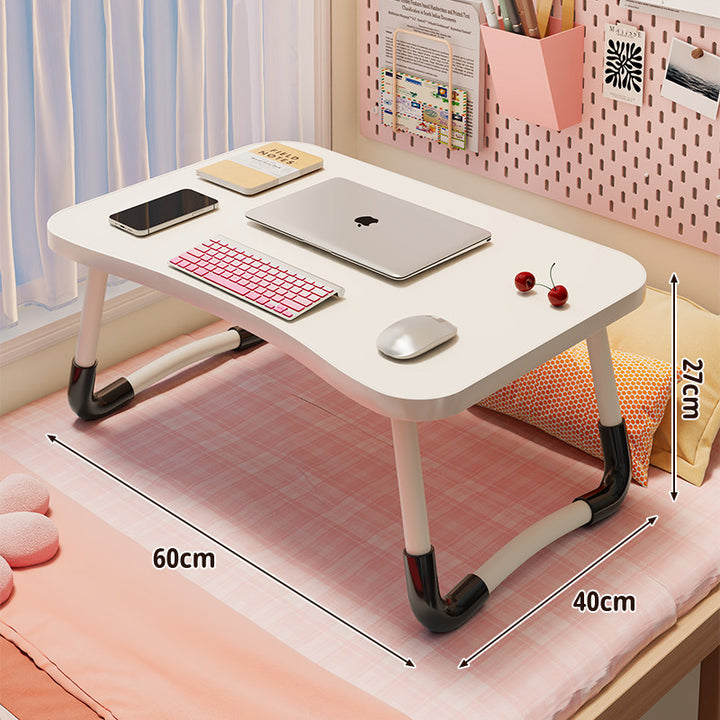 Foldable Portable Bed Laptop Table with Rounded MDF Top and Locking Folding Legs