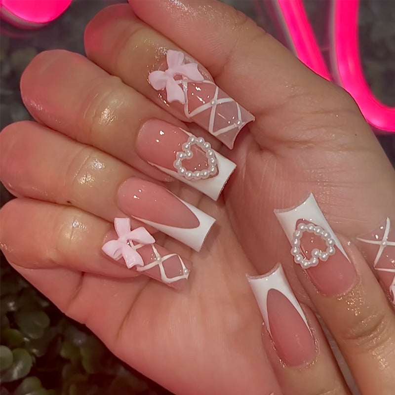 Elegant Stiletto Press-On Nail Art with Rhinestone Accents Kalsten