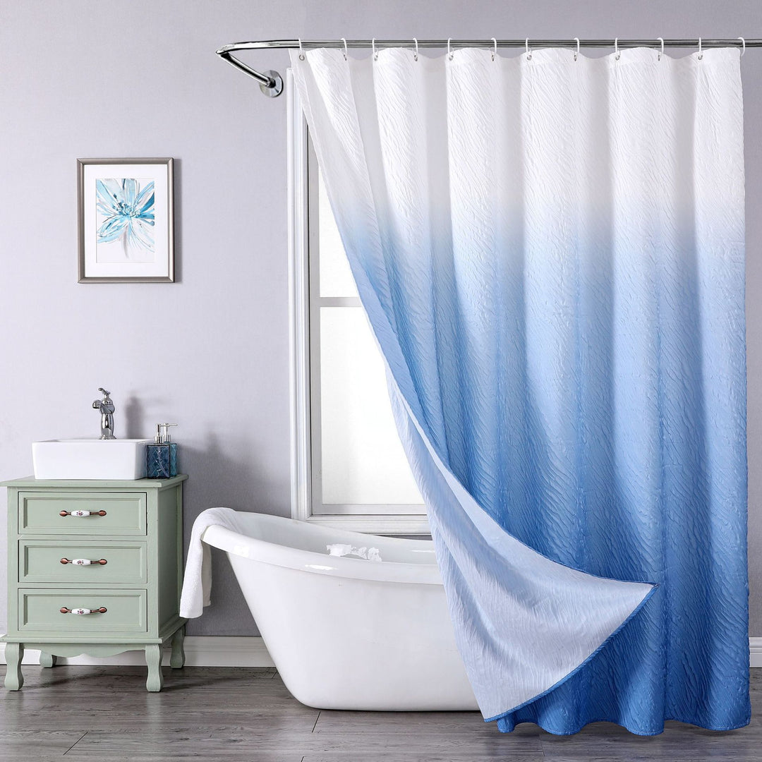 Textured Leaf Pattern Shower Curtain Kalsten