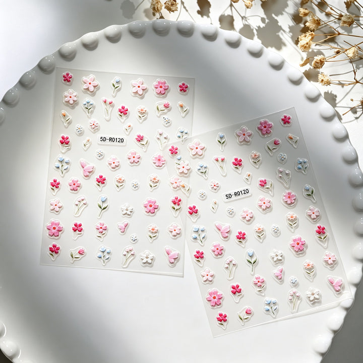 Decorative 3D Floral and Butterfly Nail Art Charms
