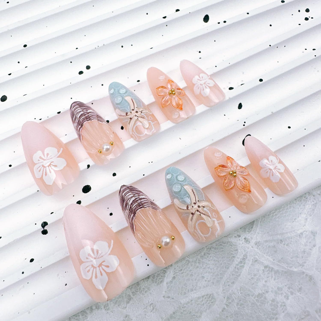 Artistic 3D Floral Press-On Nail Set Kalsten