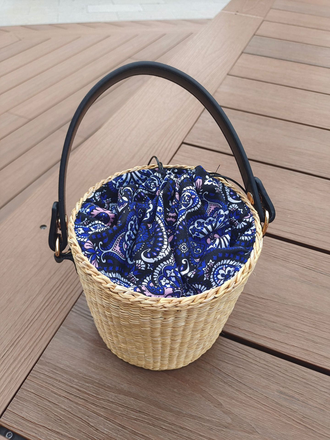 Bohemian Chic Woven Basket Bag Kalsten