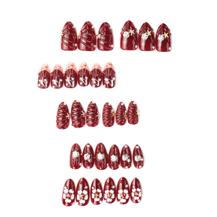 Nail art set with floral rhinestone decorations Kalsten