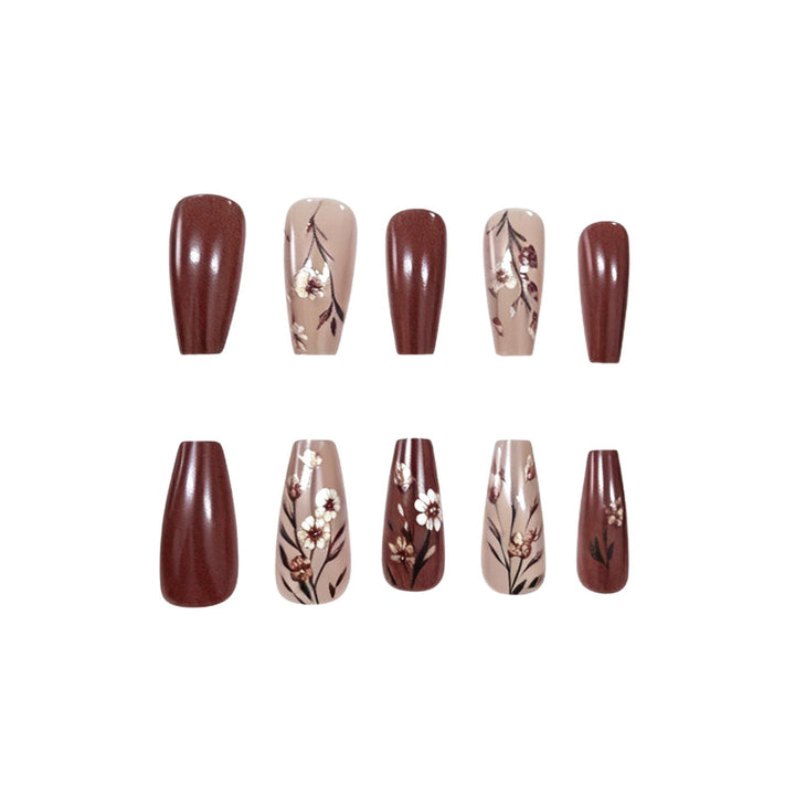 Floral Design Acrylic Nail Enhancements Kalsten