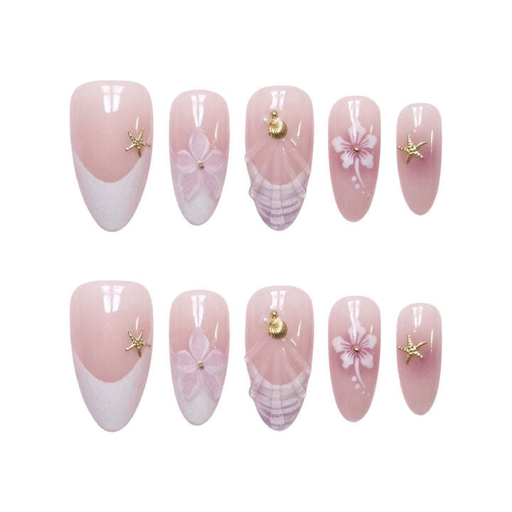 Artistic Seashell Press-On Nails
