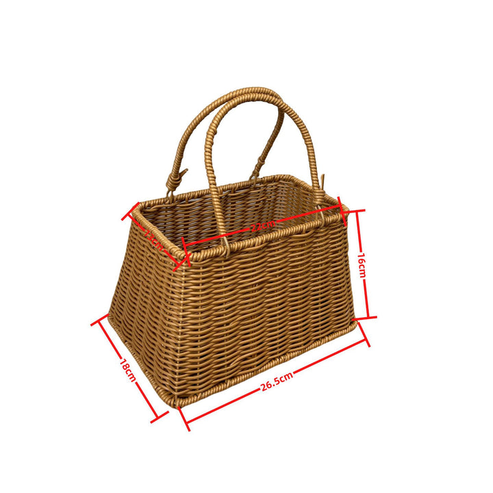 Women elegant braided basket with sturdy double handles Kalsten