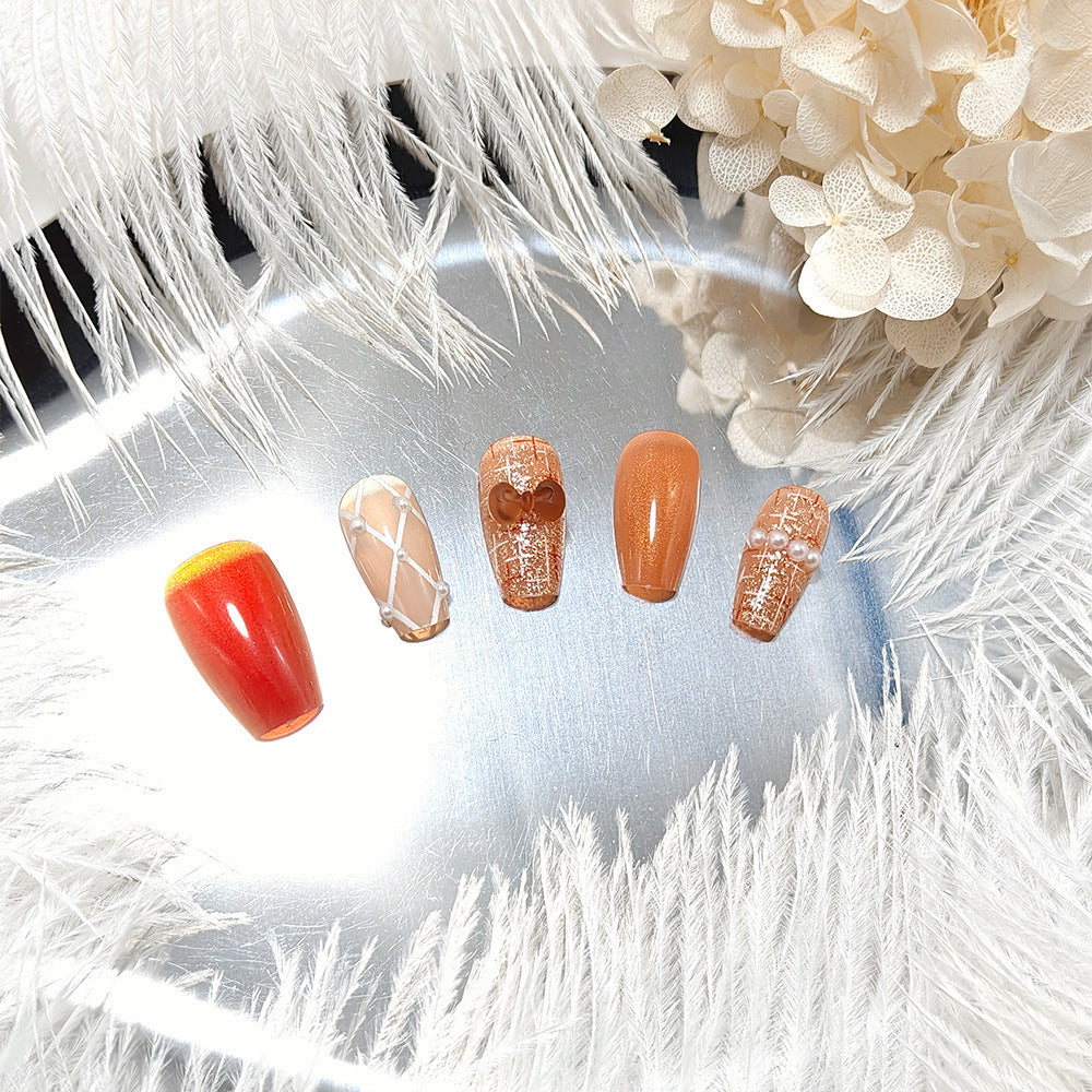 Acrylic nail set with luxurious decorations Kalsten