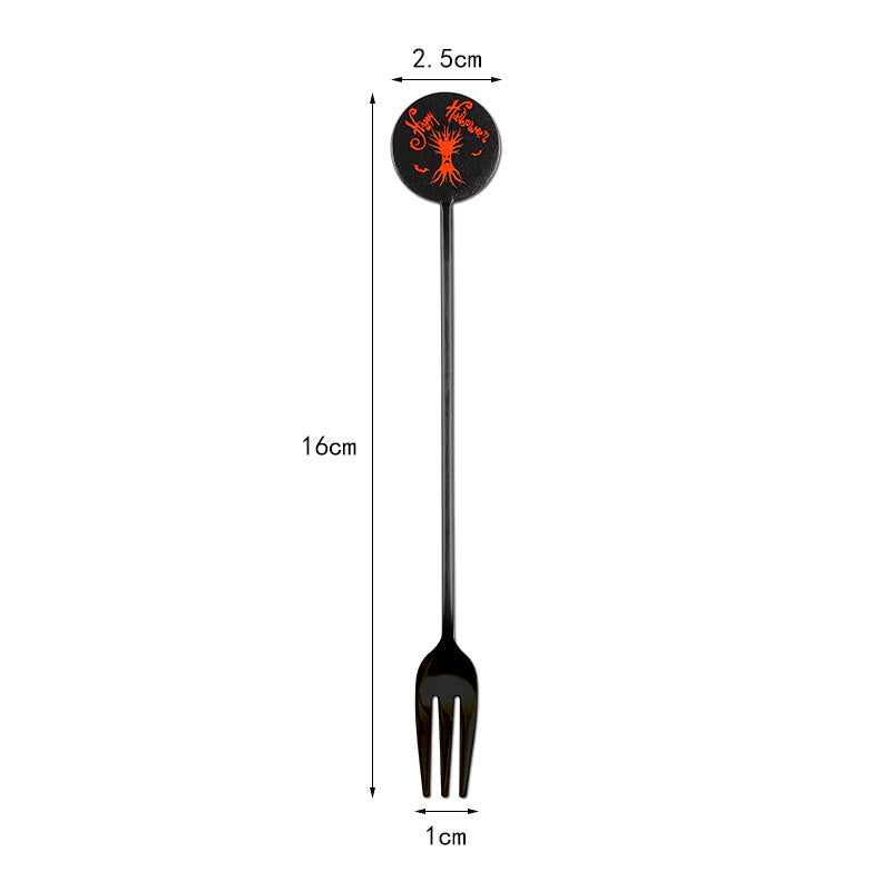 Long Bar Spoon Cocktail Stirring Spoon made of Stainless Steel with Halloween Ghost Design