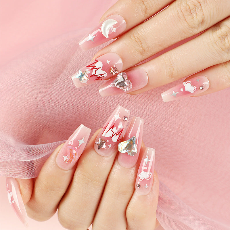 Artful Gel Nails with Glamorous Decorations Kalsten