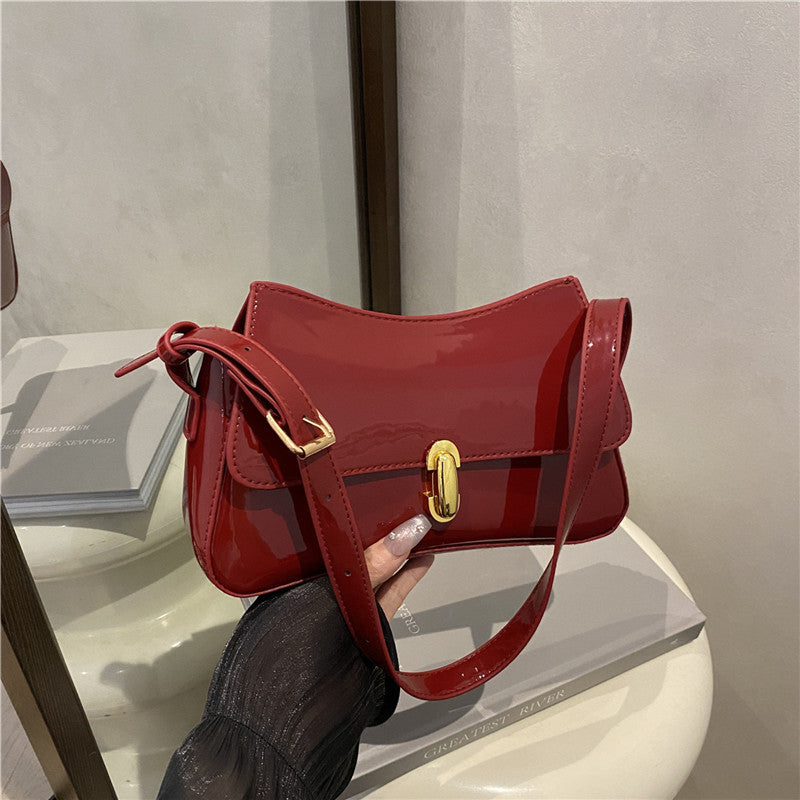 Elegant Structured Patent Leather Handbag