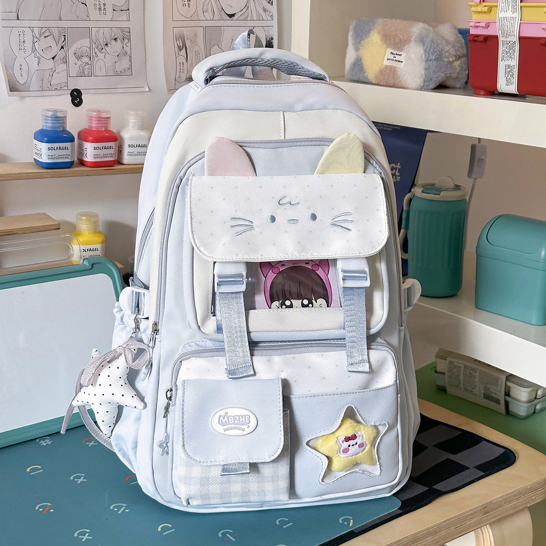 Cute Cat-Themed School Backpack Kalsten