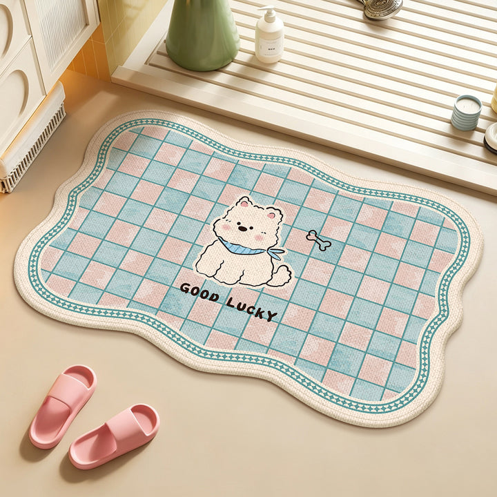Absorbent Floral Embossed Bath Mat Kalsten