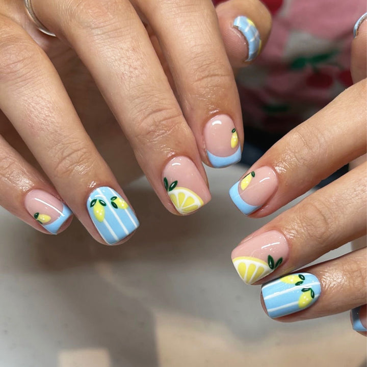 Artful Nail Art with Fruity Lemon Design Kalsten