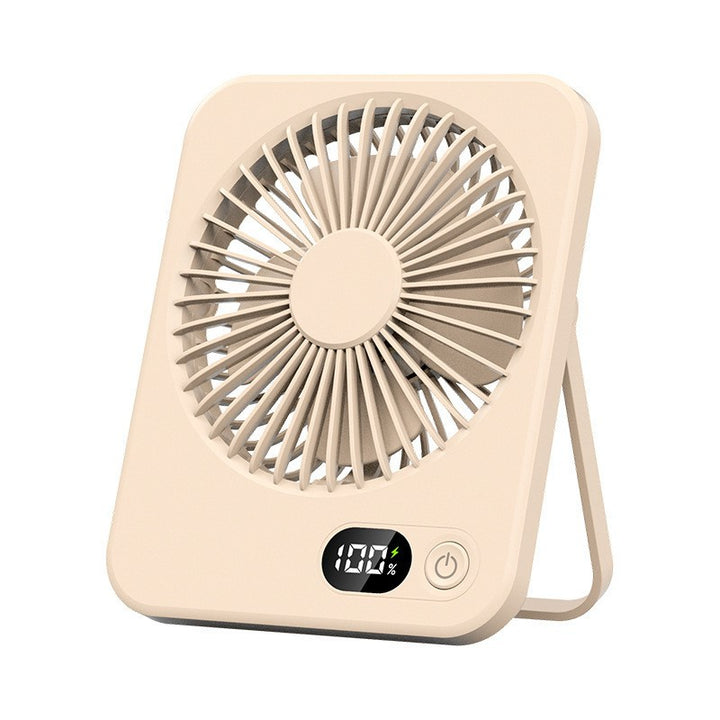 Unisex nan compact USB table fan with digital battery display, foldable stand and quiet brushless motor Kalsten