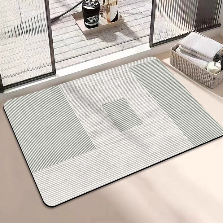 Plush Geometric Bath Mat Kalsten
