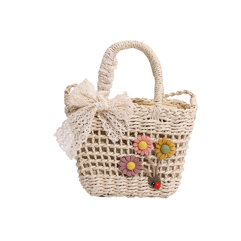 Floral Woven Tote Bag