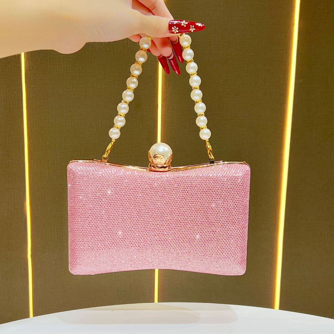 rhinestone-embellished evening clutch