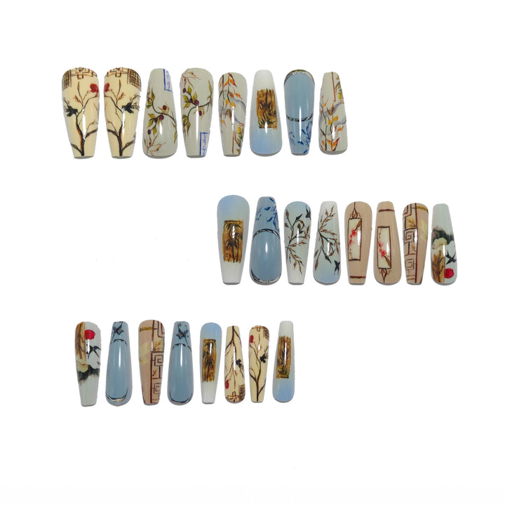 Artificial nails with Elegant Natural Pattern Kalsten