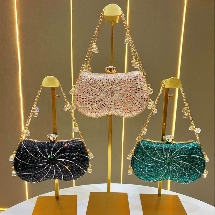 Sparkling Crystal-Studded Evening Handbag