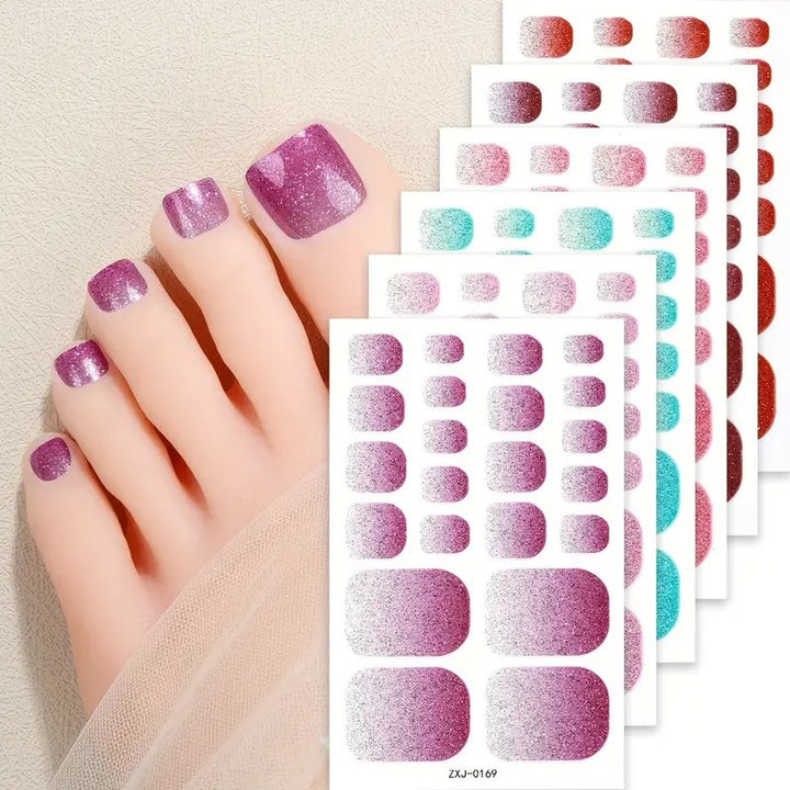 Glitter Gradient Toe Nail Wraps