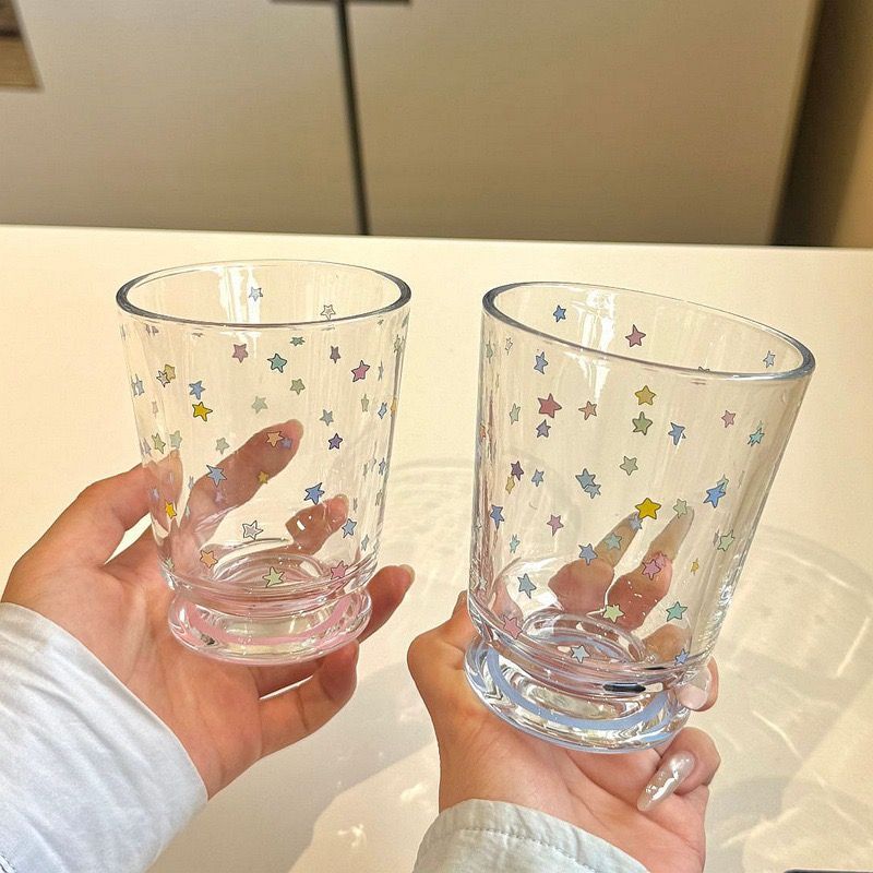 Drinking glass with colorful star decor Kalsten