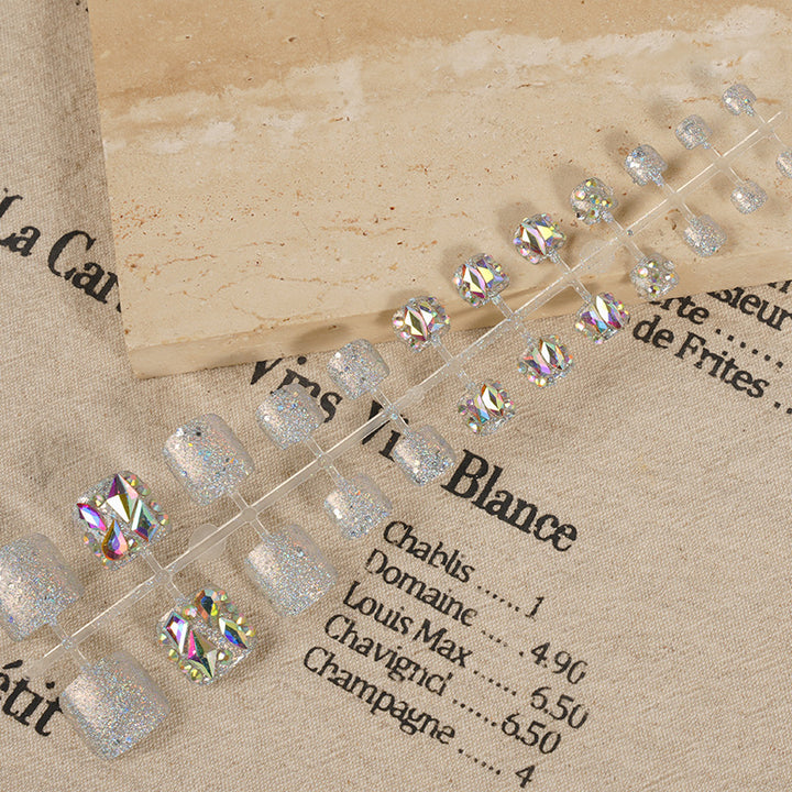 Glamorous Rhinestone-Enhanced Press-On Nail Art Set Kalsten