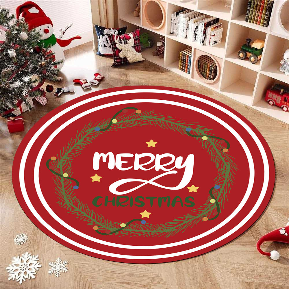 Christmas-Themed Round Area Rug