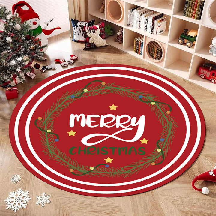 Christmas-Themed Round Area Rug